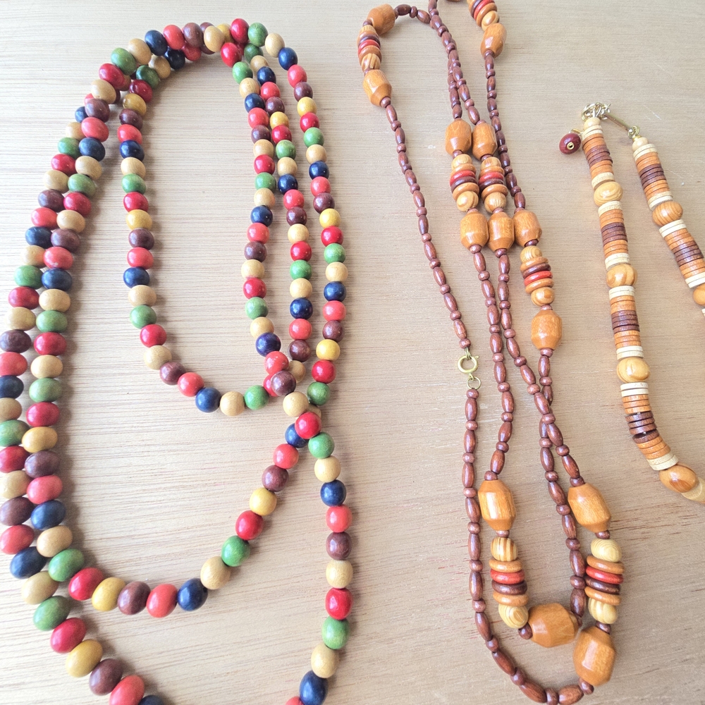 Vintage Colorful Beaded Necklace Set